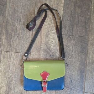 What Daisy Did Upcycled Leather Patchwork Crossbody Bag